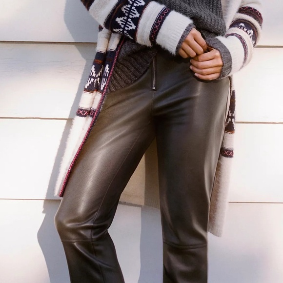 Anthropologie Avec Les Filles Faux Leather Kick-Flare Pants - Picture 8 of 10